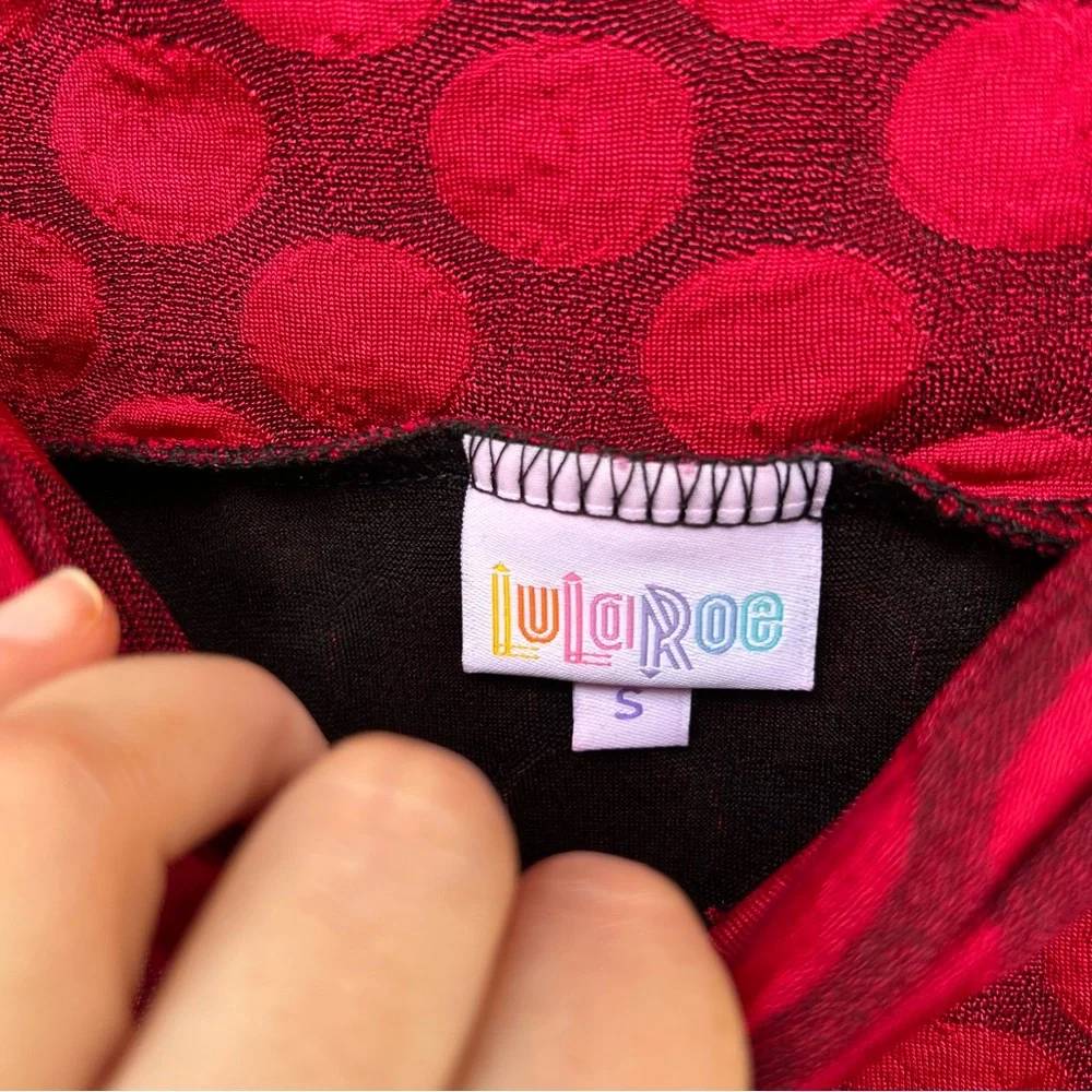 LuLaRoe Red Dotted High Rise Pencil Skirt